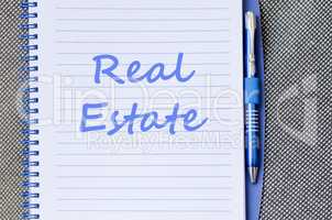 Real estate write on notebook