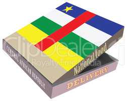 Cardboard box delivery food - national flag Central African Repu