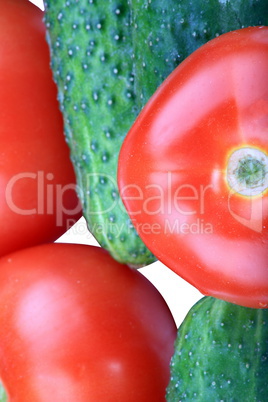 cucumber and  tomato