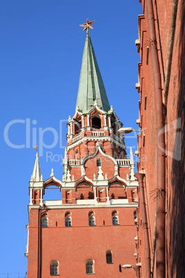 Kremlin tower on sky background