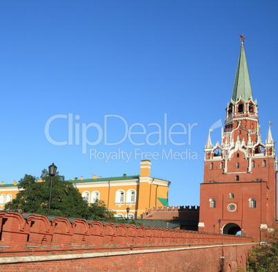 Kremlin tower on sky background