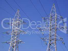 transmission equipment on blue sky