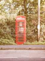 Red phone box in London vintage
