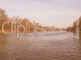 River Po, Turin, Italy vintage