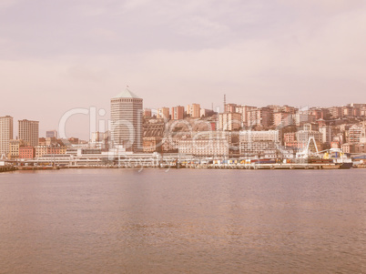 View of Genoa Italy from the sea vintage