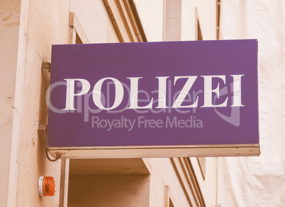 Polizai police sign vintage