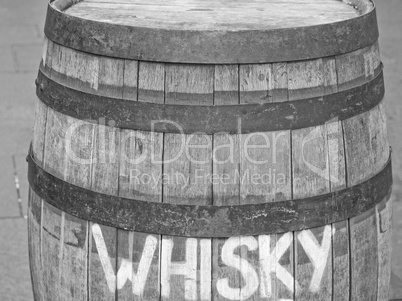 Black and white Barrel cask