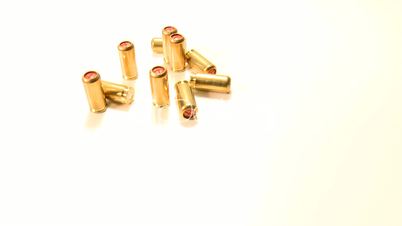 Pepper gas-cartridges, ammunition beauty-shot close-up.