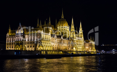 Hungarian Parliament in Budapest city.