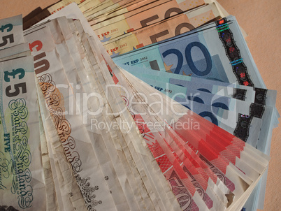 Euro and Pounds notes