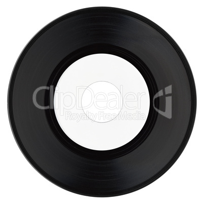 Vinyl record with white label