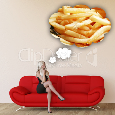 Woman Craving French Fries