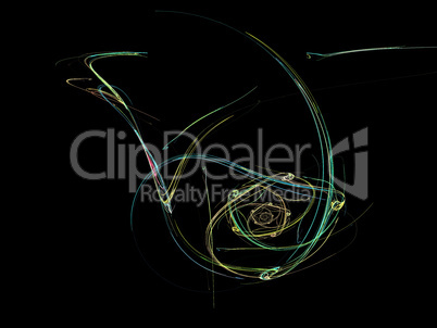image of one Digital Fractal on Black Color