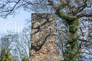 Tower castle ruins Luttelnau in Essen Kettwig.