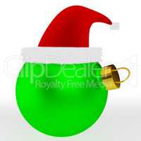 Christmas ball with Santa Claus hat