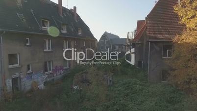 Aerial of an abandoned quarter in the coal-mining town Gladbeck, Germany.