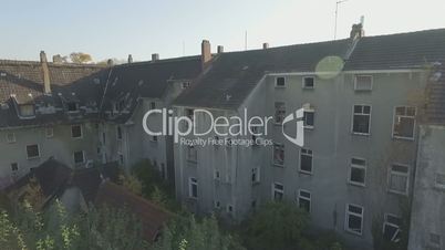 Aerial of an abandoned quarter in the coal-mining town Gladbeck, Germany.