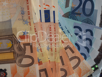 Fifty and Twenty Euro notes