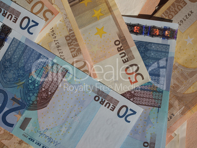 Fifty and Twenty Euro notes