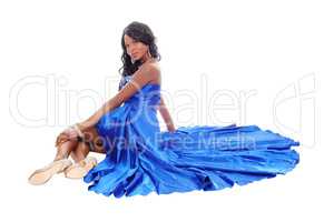 Gorgeous African American woman on floor.