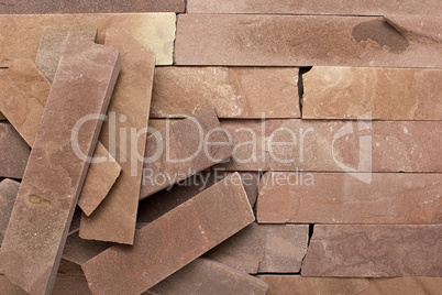 Red  brick stone exterior and interior decoration building mater