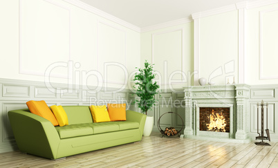 Interior of living room 3d render