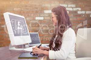 Young thoughtful businessman standing in office