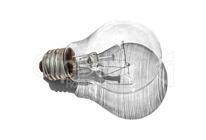 Light bulb with striped shadow