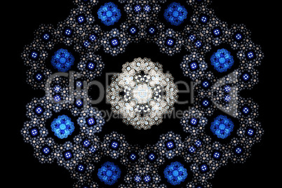 Fractal images : beautiful patterns on dark brown background.