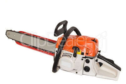 Chainsaw on a white background.