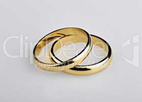 Two well used Golden Wedding Rings