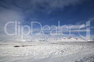 Snowy mountain landscape, Iceland