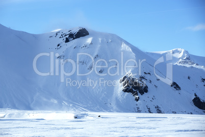 Snowy mountain landscape in Iceland