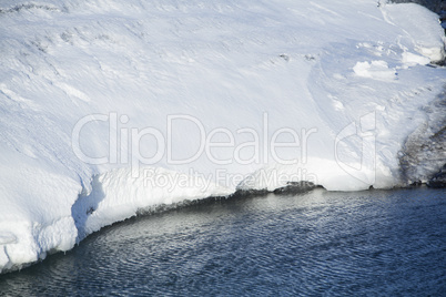 Closeup of a ice floe melting