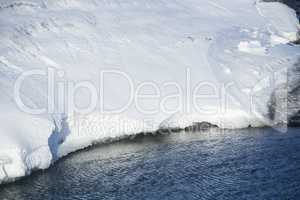 Closeup of a ice floe melting