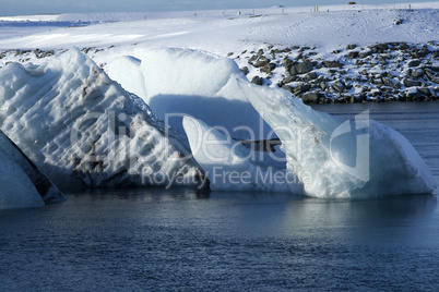 Ice blocks at glacier lagoon Jokulsarlon, Iceland