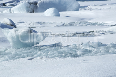 Ice blocks at glacier lagoon Jokulsarlon, Iceland