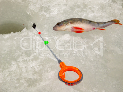 Ice fishing in Russia