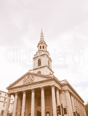 St Martin church, London vintage