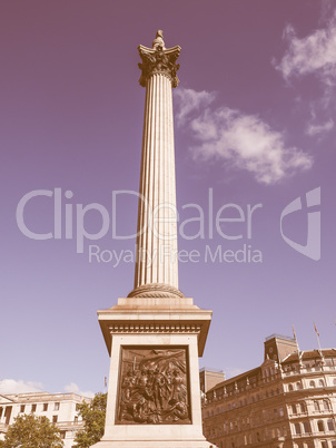 Nelson Column in London vintage