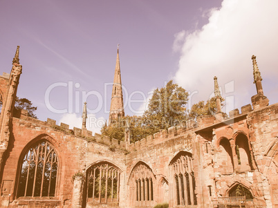 Coventry Cathedral ruins vintage