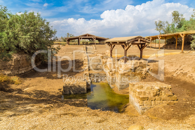 The site where Jeasus was baptized in river Jordan