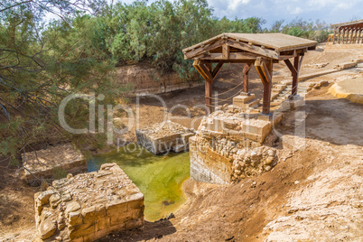 The site where Jeasus was baptized in river Jordan