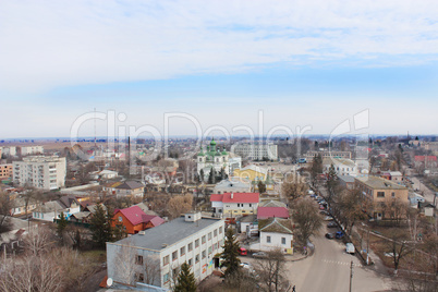 Panorama of Kozelets town bird's-eye view