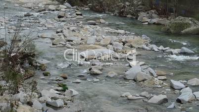 River water with rocky bed Greece