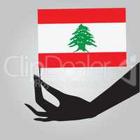 Hand with flag Lebanon