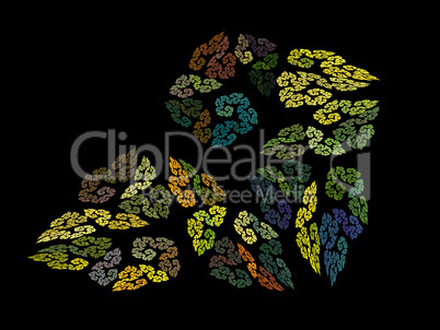 image of one Digital Fractal on Black Color image of one Digital Fractal on Black Color