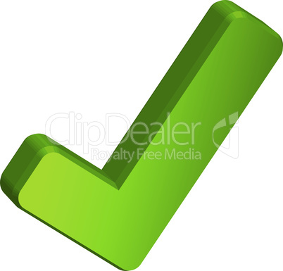 green three dimensional checkmark