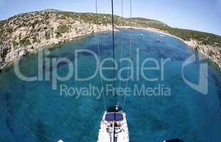 sailing yacht in the Mediterranean Sea