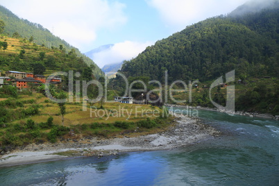 Mountain village in Nepal